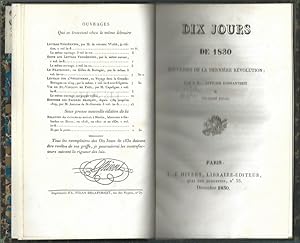 Dix jours de 1830 : Souvenirs de la dernière révolution, par A.S., officier d'infanterie de l'ex-...