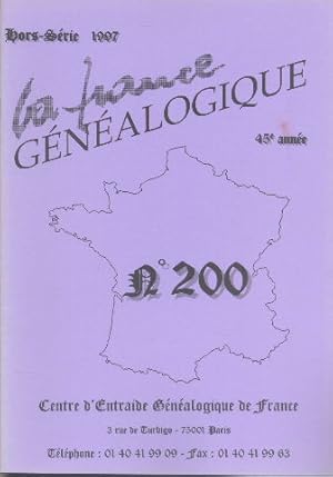 La France généalogique n° 200 Hors série