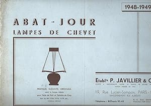 Abat-jour Lampes de chevet 1948-1949 Catalogue Javillier