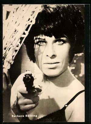 Seller image for Ansichtskarte Schauspielerin Barbara Rtting mit Pistole for sale by Bartko-Reher