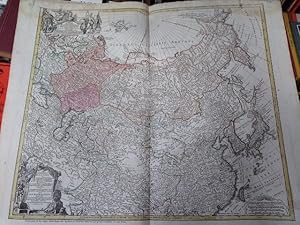 Seller image for Imperii Russici et Tartariae Universae . opera Ioh. Mathiae Hasii Math. P.P. . Impensis Homannianorum Heredum Norib. A 1730. Alt grenzkolorierte Kupferstich-Karte mit zwei Kartuschen, oben mit Portr�t von Anna Iwanowna (auch: Anna Ioannowna, Kaiserin von 1730-1740). for sale by NORDDEUTSCHES ANTIQUARIAT