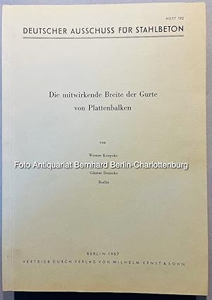 DiemitwirkendeBreite der Gurte von Plattenbalken (Deutscher Ausschuss für Stahlbeton; Heft 192)