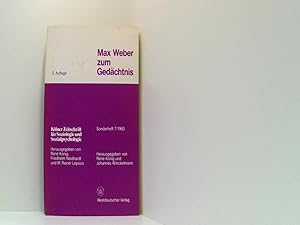 Seller image for Max Weber zum Gedchtnis: Materialien und Dokumente zur Bewertung von Werk und Persnlichkeit (Klner Zeitschrift fr Soziologie und Sozialpsychologie Sonderhefte, 7) for sale by Book Broker