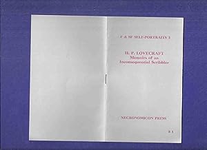 Immagine del venditore per MEMOIRS OF AN INCONSEQUENTIAL SCRIBBLER: F & SF Self-Portraits 3 ---by H P Lovecraft / Necronomicon Press venduto da Leonard Shoup