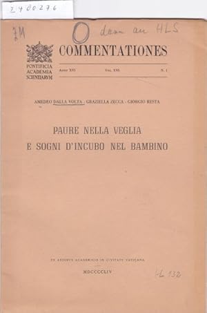 Imagen del vendedor de Paure nella veglia e sogni d incubo nel Bambino. a la venta por Antiquariat am Flughafen