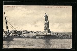 Bild des Verkufers fr Ansichtskarte Port-Said, Statue de Ferdinand de Lesseps zum Verkauf von Bartko-Reher