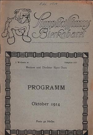 Simplicissimus Bierkabaret; Programm : Oktober 1914.