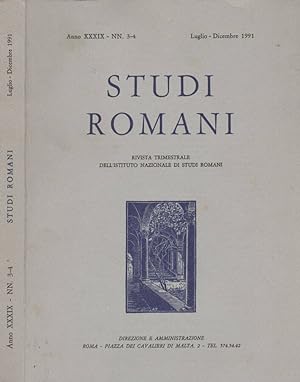 Immagine del venditore per Studi Romani. Anno XXXIX. nn.3-4 Rivista trimestrale dell'Istituto Nazionale di Studi Romani venduto da Biblioteca di Babele