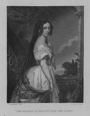 Portrait of a Victorian Lady,1860s Steel Engraving