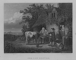 The Cow Doctor,1860s Steel Engraving
