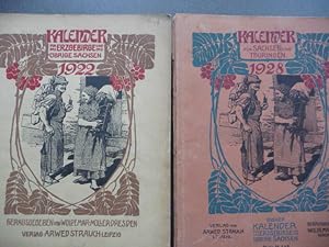 Bild des Verk�ufers f�r - Kalender f�r das Erzgebirge und das �brige Sachsen.- Konvolut von 8 Ausgaben - 1913, 1914, 1918, 1921, 1922 (doppelt vorh.), 1928, 1929. (Zeichnungen und Tonplatten von W. M�ller u. Paul Prei�ler) zum Verkauf von Uli Eichhorn  - antiquar. Buchhandel