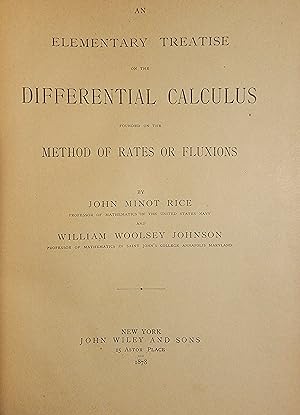 Image du vendeur pour An Elementary Treatise on Differential Calculus Founded on the Method of Rates or Fluxions mis en vente par Mountain Gull Trading Company