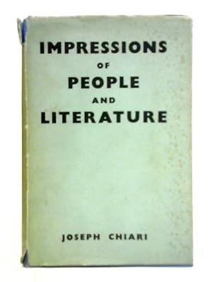 Bild des Verkufers fr Impressions of People and Literature zum Verkauf von World of Rare Books