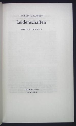 Bild des Verkufers fr Leidenschaften : Liebesgeschichten. zum Verkauf von books4less (Versandantiquariat Petra Gros GmbH & Co. KG)
