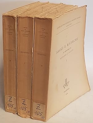 Saggi e Ricerche in Memoria di Ettore Gotti (3 vols./ 3 Bände KOMPLETT) Centro di Studi Filologic...