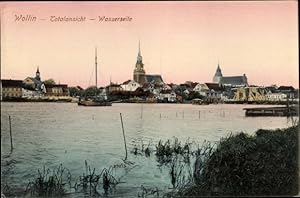 Ansichtskarte / Postkarte Wolin Wollin Pommern, Totalansicht der Ortschaft, Wasserseite