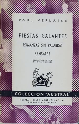 Imagen del vendedor de Fiestas galantes, Romanzas sin palabras, Sensatez a la venta por Librera Alonso Quijano