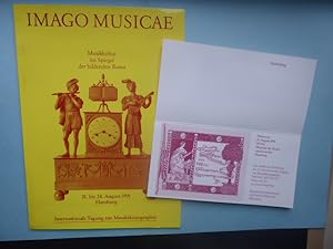 Image du vendeur pour IMAGO MUSICAE. Musikkultur im Spiegel cler bildenden Kunst. Programmheft. 11. Intemationale Tagung zur Musikikonographie. 21. bis 24. August 1991. Hamburg. Veranstaltet vom Rpertoire International des Sources Musicales Mnchen in Zusammenarbeit mit der Hochschule fr Musik und darstellende Kunst Hamburg. Organisation u. Programm: Monika Hell. mis en vente par Antiquariat Heinzelmnnchen