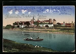 Bild des Verkufers fr Ansichtskarte Krakau, Knigsschloss mit Weichsel zum Verkauf von Bartko-Reher