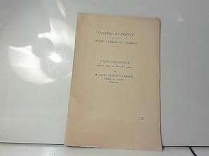Image du vendeur pour Collge de France, chaire d'hbreu et aramen, leon inaugur. 28/11/63 mis en vente par JLG_livres anciens et modernes