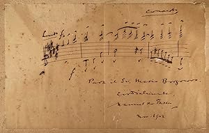 Autograph music album leaf "Concerto" with 5 bars, date and signature.