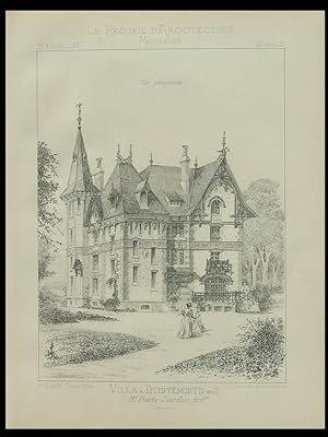 BOUFFEMONT, VILLA LE MANOIR - 1895 - 2 PLANCHES ARCHITECTURE - FRANTZ JOURDAIN