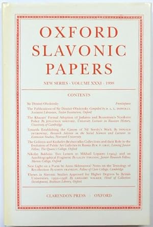Seller image for Oxford Slavonic Papers: New Series: Volume XXXI 1998 for sale by PsychoBabel & Skoob Books