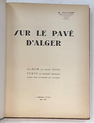 Seller image for Sur Le Pav d'Alger for sale by Librairie de l'Anneau