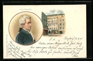 Bild des Verkufers fr Lithographie Portrt des Komponisten W. A. Mozart zum Verkauf von Bartko-Reher