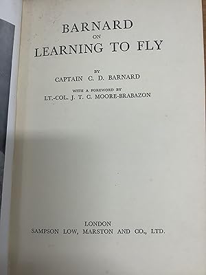 Image du vendeur pour Barnard on Learning to Fly mis en vente par Chapter Two (Chesham)