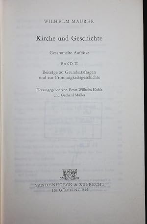 Imagen del vendedor de Kirche und Geschichte. Gesammelte Aufstze. a la venta por Antiquariat Bookfarm