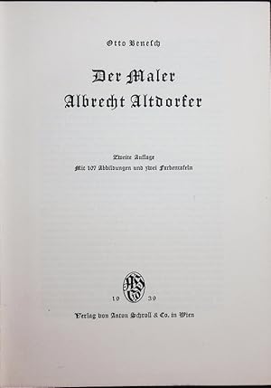 Bild des Verkufers fr Der Maler Albrecht Altdorfer. zum Verkauf von Antiquariat Bookfarm