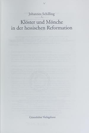 Bild des Verkufers fr Klster und Mnche in der hessischen Reformation. Quellen und Forschungen zur Reformationsgeschichte ; 67. zum Verkauf von Antiquariat Bookfarm