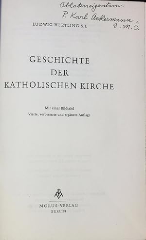 Bild des Verkufers fr Geschichte der katholischen Kirche. zum Verkauf von Antiquariat Bookfarm