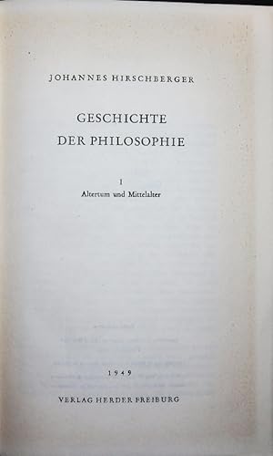 Bild des Verkufers fr Geschichte der Philosophie. zum Verkauf von Antiquariat Bookfarm