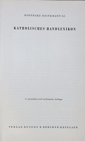 Bild des Verkufers fr Katholisches Handlexikon. zum Verkauf von Antiquariat Bookfarm