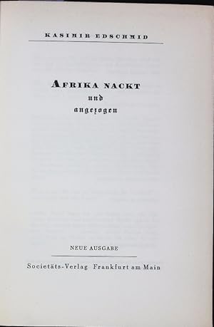 Bild des Verkufers fr Afrika nackt und angezogen. zum Verkauf von Antiquariat Bookfarm