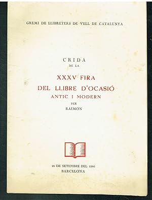 Crida de la XXXV Fira del Llibre d'Ocasió Antic i Modern.