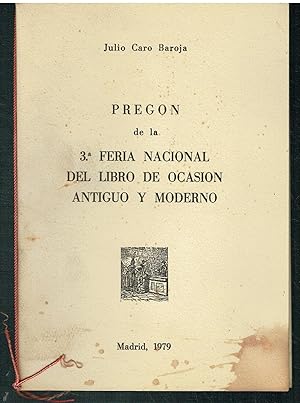 Pregon de la 3ª: Feria del Libro de Ocasión Antiguo y Moderno.