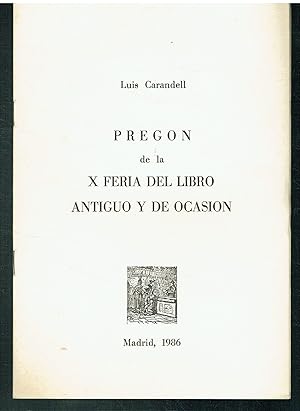 Pregon de la Xª: Feria del Libro Antiguo y de Ocasión.