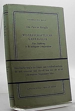 Seller image for Wissenschaftliche Genealogie.Eine Einfhrung in die wichtigsten Grundprobleme. for sale by Antiquariat Unterberger