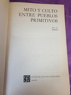 Imagen del vendedor de Mito y culto entre pueblos primitivos a la venta por Libreria Anticuaria Camino de Santiago