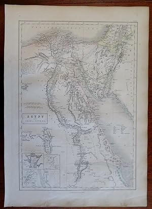 Egypt & Sudan Nubia Sinai Peninsula Red Sea Cairo Thebes 1853 A&C Black map