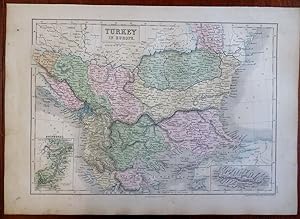 Ottoman Balkans Herzegovina Albania Serbia Wallachia 1853 A. & C. Black map