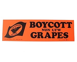 "Boycott Non-UFW Grapes" Bumper Sticker
