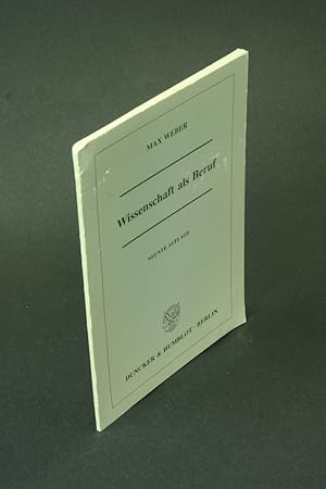 Seller image for Wissenschaft als Beruf. for sale by Steven Wolfe Books