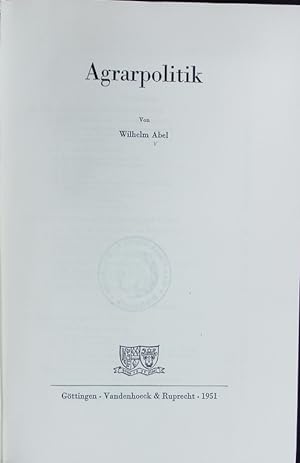 Imagen del vendedor de Agrarpolitik. Grundri der Sozialwissenschaft ; 11. a la venta por Antiquariat Bookfarm