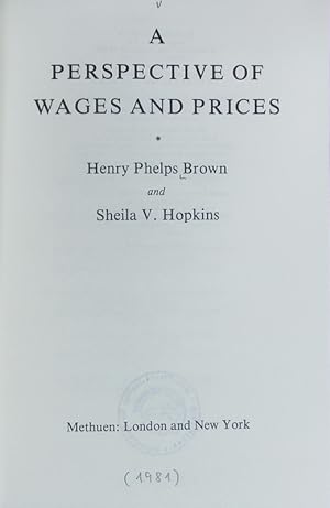 Bild des Verkufers fr A perspective of wages and prices. zum Verkauf von Antiquariat Bookfarm