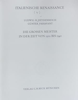 Seller image for Die groen Meister in der Zeit von 1500 bis 1540. Italienische Renaissance ; 4. Universum der Kunst ; 22. for sale by Antiquariat Bookfarm