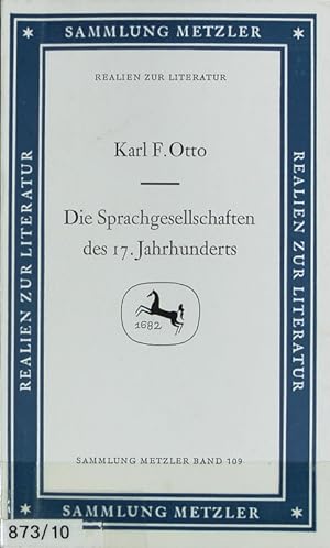 Seller image for Sprachgesellschaften des 17. Jahrhunderts. Sammlung Metzler ; 109. for sale by Antiquariat Bookfarm